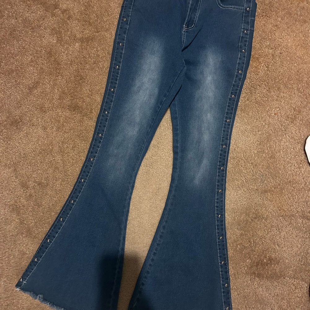 Women's Flared Blue Jeans